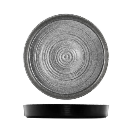Round Platterstone - 406 x 102mm, Infuse, Grey-Black from Cheforward. Sold in boxes of 2. Hospitality quality at wholesale price with The Flying Fork! 