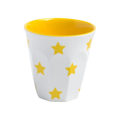 Espresso Cup - with Yellow Stars, 200ml, White from Jab. made out of Melamine and sold in boxes of 12. Hospitality quality at wholesale price with The Flying Fork! 