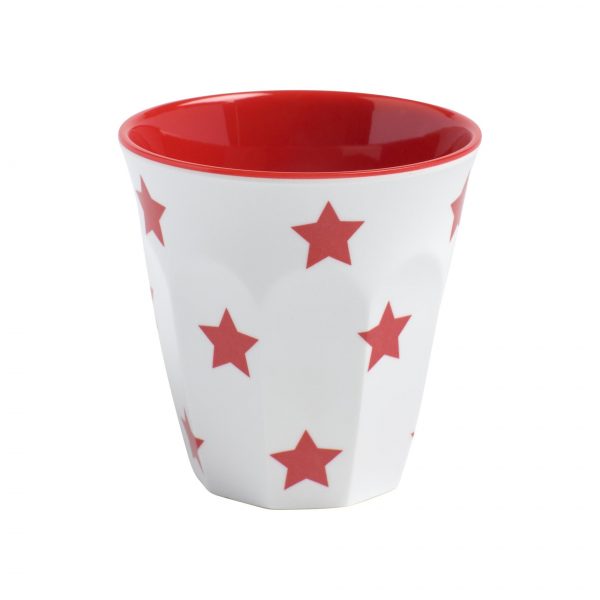 Tumbler - with Red Stars, 90mm, 300ml, White from Jab. made out of Melamine and sold in boxes of 12. Hospitality quality at wholesale price with The Flying Fork! 