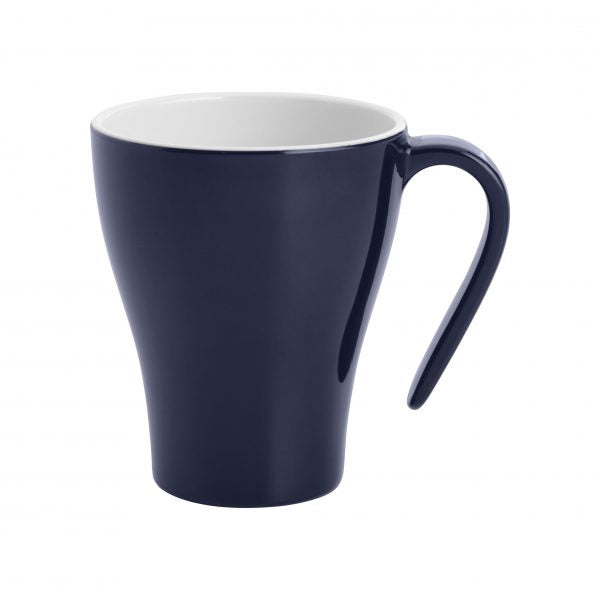 Stackable Coffee Mug - 350ml, Gelato, Navy Blue-White from Jab. made out of Melamine and sold in boxes of 12. Hospitality quality at wholesale price with The Flying Fork! 