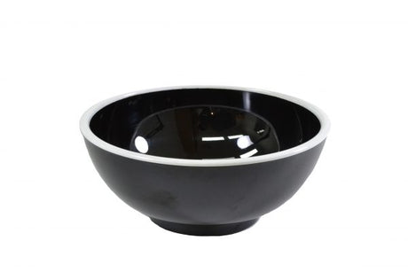 Round Bowl - 175x80mm, Vintage Black with White Rim from Jab. Unbreakable, made out of Melamine and sold in boxes of 6. Hospitality quality at wholesale price with The Flying Fork! 