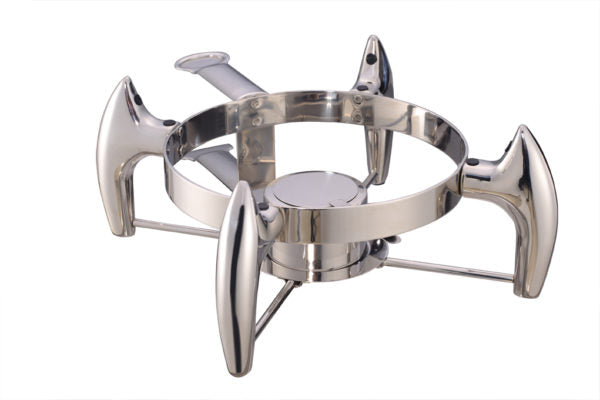 Round Large Deluxe Chafer Stand from Chef Inox. made out of Stainless Steel and sold in boxes of 1. Hospitality quality at wholesale price with The Flying Fork! 