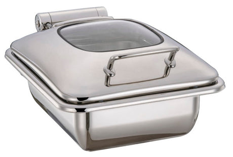 Rectangular Ultra Chafer With Glass Lid, Stainless Steel, 1-2 Size from Chef Inox. made out of Stainless Steel and sold in boxes of 1. Hospitality quality at wholesale price with The Flying Fork! 