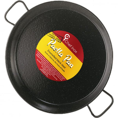 Paella Pan - 100mm, Enamelled from Chef Inox. made out of Enamelled and sold in boxes of 1. Hospitality quality at wholesale price with The Flying Fork! 
