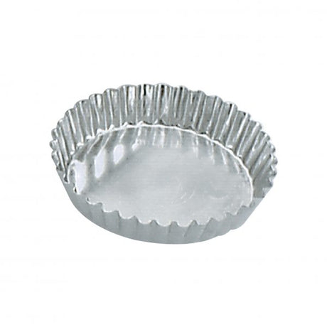 Round Fluted Tart Mould (Fixed Base) - 85x16mm from Guery. made out of Tin Plated and sold in boxes of 1. Hospitality quality at wholesale price with The Flying Fork! 