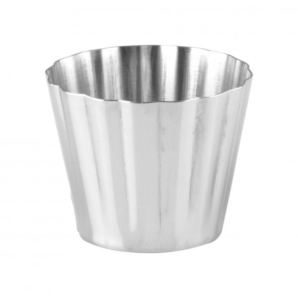 Fluted Dariol Mould - 150ml, 67x56mm from Chef Inox. made out of Stainless Steel and sold in boxes of 10. Hospitality quality at wholesale price with The Flying Fork! 