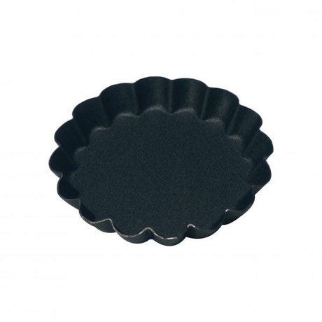 Round Fluted Tartlet Mould (Non-Stick) - 70x10mm from Guery. Non-Stick, made out of Non Stick and sold in boxes of 1. Hospitality quality at wholesale price with The Flying Fork! 