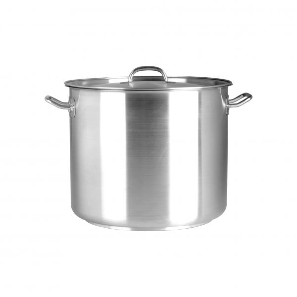 Elite Stockpot With Lid - 50.0Lt, 400x400mm from Chef Inox. Lid included, made out of Stainless Steel 18/10 and sold in boxes of 1. Hospitality quality at wholesale price with The Flying Fork! 