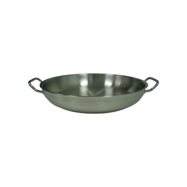 Elite Paella Pan - 320x65mm from Chef Inox. made out of Stainless Steel 18/10 and sold in boxes of 1. Hospitality quality at wholesale price with The Flying Fork! 
