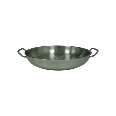 Elite Paella Pan - 320x65mm from Chef Inox. made out of Stainless Steel 18/10 and sold in boxes of 1. Hospitality quality at wholesale price with The Flying Fork! 