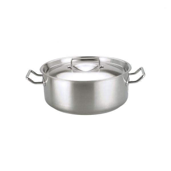 Elite Casserole Dish With Lid - 18.0Lt, 400x145mm from Chef Inox. Lid included, made out of Stainless Steel 18/10 and sold in boxes of 1. Hospitality quality at wholesale price with The Flying Fork! 