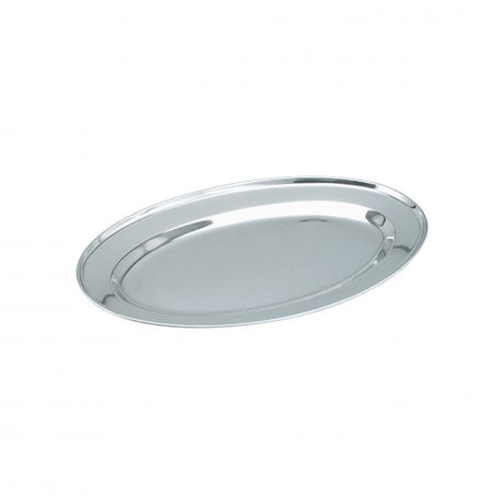 Oval Rolled Edge Platter - 250mm from Chef Inox. made out of Stainless Steel and sold in boxes of 12. Hospitality quality at wholesale price with The Flying Fork! 