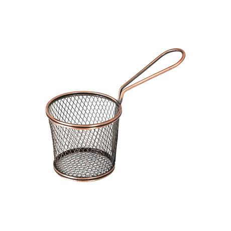 SERVICE BASKET-ROUND, 80x90mm, ANTIQUE COPPER from Moda. made out of Stainless Steel and sold in boxes of 6. Hospitality quality at wholesale price with The Flying Fork! 