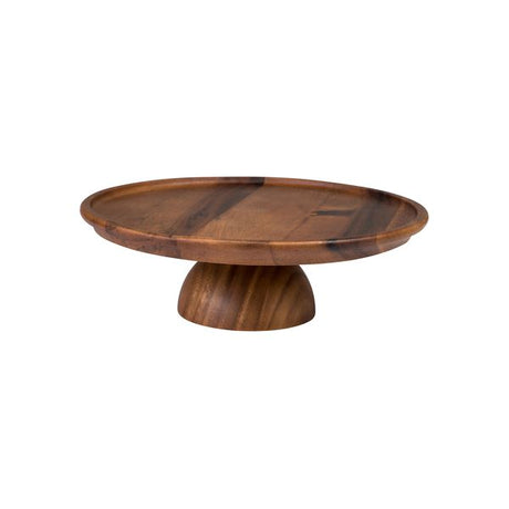 Acacia Cake Stand,Dia305X100Mm from Moda. made out of Wood and sold in boxes of 1. Hospitality quality at wholesale price with The Flying Fork! 