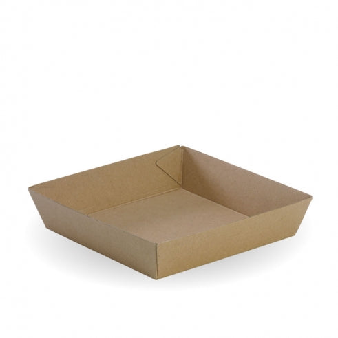 Bioboard Tray #2 - 178x178x45mm - box of 240 from BioPak. Compostable, made out of FSC�� certified paper and sold in boxes of 1. Hospitality quality at wholesale price with The Flying Fork! 