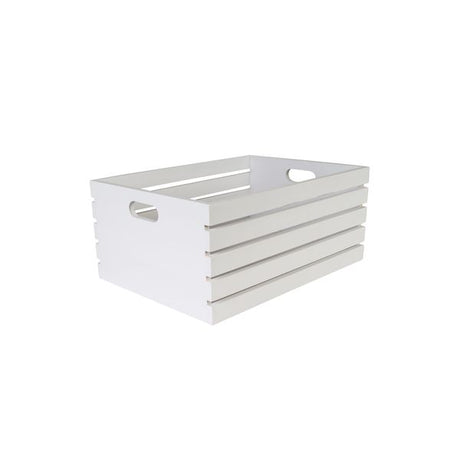 Wood Crate-White,410X300X180Mm from Moda. made out of Wood and sold in boxes of 6. Hospitality quality at wholesale price with The Flying Fork! 
