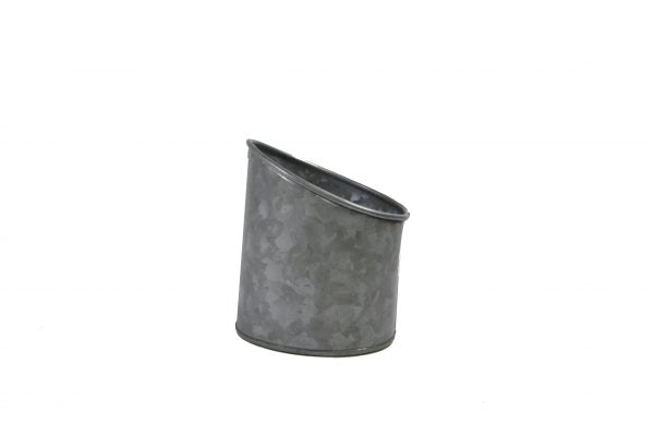 Galvanised Pot Slant - 105mm, Coney Island from Chef Inox. made out of Galvanised Iron and sold in boxes of 1. Hospitality quality at wholesale price with The Flying Fork! 