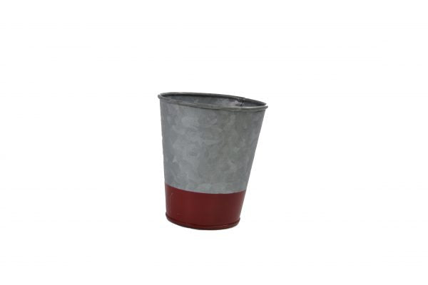 Galvanised Pot Flared - 100mm, Coney Island, Dipped Red from Chef Inox. made out of Galvanised Iron and sold in boxes of 1. Hospitality quality at wholesale price with The Flying Fork! 
