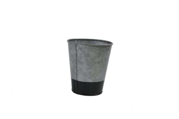 Galvanised Pot Flared - 100mm, Coney Island, Dipped Black from Chef Inox. made out of Galvanised Iron and sold in boxes of 1. Hospitality quality at wholesale price with The Flying Fork! 