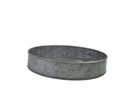 Round Galvanised Tray - 240mm, Coney Island from Chef Inox. made out of Galvanised Iron and sold in boxes of 1. Hospitality quality at wholesale price with The Flying Fork! 