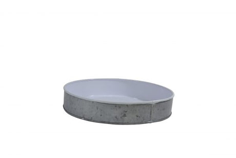 Round Galvanised Tray - 240mm, Coney Island, Dipped White from Chef Inox. made out of Galvanised Iron and sold in boxes of 1. Hospitality quality at wholesale price with The Flying Fork! 