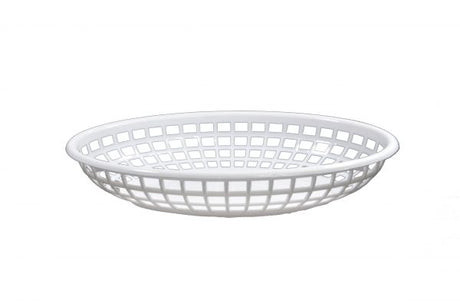 Oval Plastic Serving Basket - 240x150x50mm, Coney Island, White from Chef Inox. made out of Plastic and sold in boxes of 12. Hospitality quality at wholesale price with The Flying Fork! 