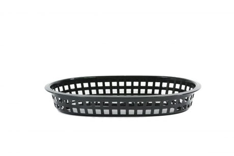 Rectangular Plastic Serving Basket - 270x180x40mm, Coney Island, Black from Chef Inox. made out of Plastic and sold in boxes of 12. Hospitality quality at wholesale price with The Flying Fork! 