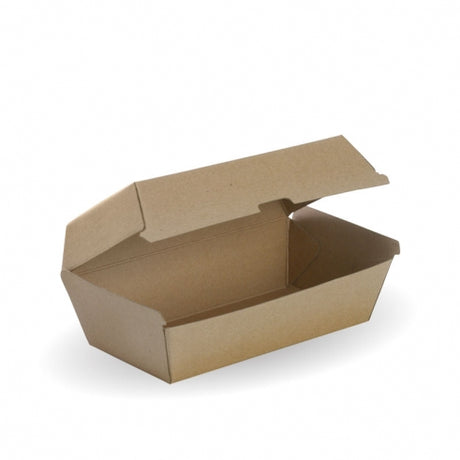 Regular snack Box - 175x90x84mm - Box of 200 from BioPak. Compostable, made out of FSC�� certified paper and sold in boxes of 1. Hospitality quality at wholesale price with The Flying Fork! 