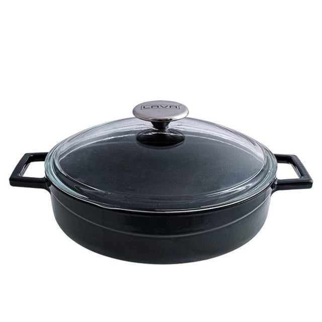 Casserole - Glass Lid, 3.4Lt from Lava. made out of Cast Iron and sold in boxes of 1. Hospitality quality at wholesale price with The Flying Fork! 