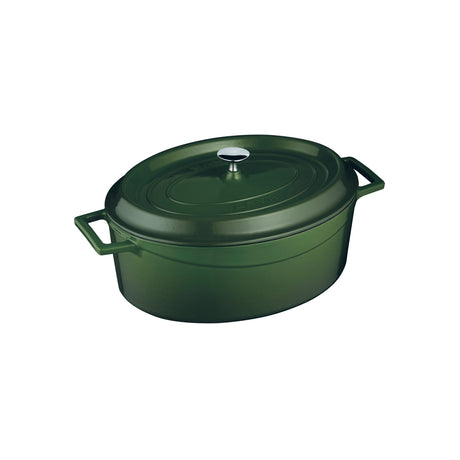 Casserole - Oval, 6.4Lt, Green from Lava. made out of Cast Iron and sold in boxes of 1. Hospitality quality at wholesale price with The Flying Fork! 
