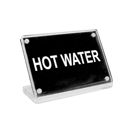 Hot Water Buffet Sign - Acrylic Magnet Plate from Chef Inox. made out of Acrylic and sold in boxes of 12. Hospitality quality at wholesale price with The Flying Fork! 
