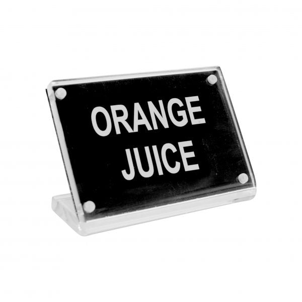 Orange Juice Buffet Sign - Acrylic Magnet Plate from Chef Inox. made out of Acrylic and sold in boxes of 12. Hospitality quality at wholesale price with The Flying Fork! 