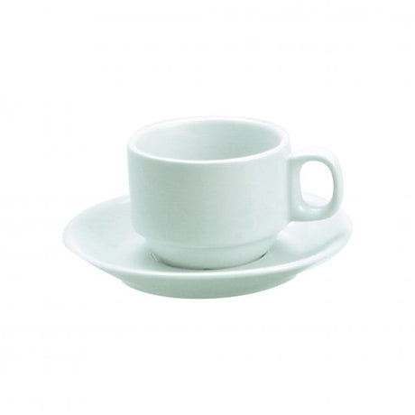 Cup (Suits 900020 Saucer) - 225mL, Stackable, White from Vitroceram. made out of Porcelain and sold in boxes of 48. Hospitality quality at wholesale price with The Flying Fork! 