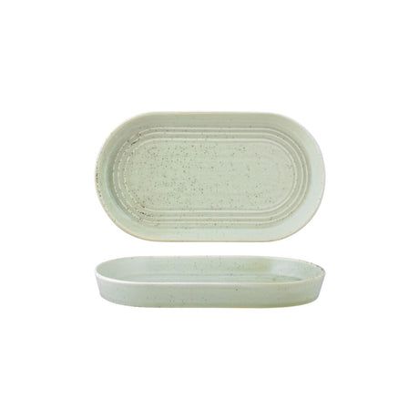 Oval Platter - 240X137X27Mm, Pistachio from Tablekraft. made out of Ceramic and sold in boxes of 4. Hospitality quality at wholesale price with The Flying Fork! 