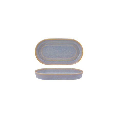 Tablekraft urban loft oval platter - 180x98x25mm azure blue from Tablekraft. made out of Porcelain and sold in boxes of 4. Hospitality quality at wholesale price with The Flying Fork! 