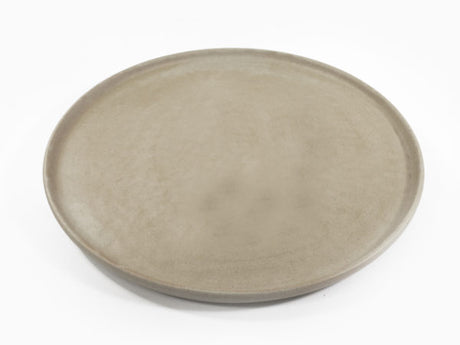 Round Platter - 330mm, Soho, Stone from tablekraft. Textured, made out of Porcelain and sold in boxes of 2. Hospitality quality at wholesale price with The Flying Fork! 