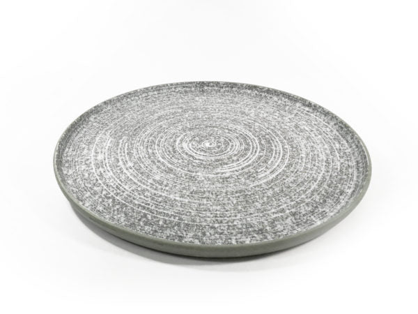 Round Platter - 330mm, Effect, Soho from tablekraft. Textured, made out of Porcelain and sold in boxes of 2. Hospitality quality at wholesale price with The Flying Fork! 