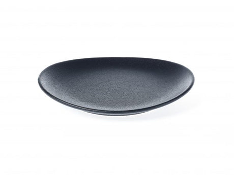 Oval Plate - 250x220mm, Black from tablekraft. made out of Porcelain and sold in boxes of 6. Hospitality quality at wholesale price with The Flying Fork! 