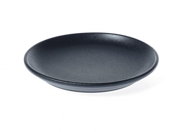 Round Coupe Platter - 240mm, Black from tablekraft. made out of Porcelain and sold in boxes of 6. Hospitality quality at wholesale price with The Flying Fork! 