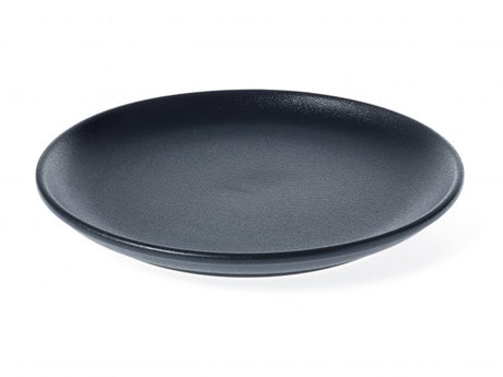 Round Coupe Platter - 270mm, Black from tablekraft. made out of Porcelain and sold in boxes of 3. Hospitality quality at wholesale price with The Flying Fork! 