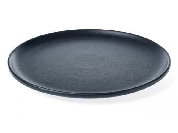 Round Coupe Platter - 330mm, Black from tablekraft. made out of Porcelain and sold in boxes of 3. Hospitality quality at wholesale price with The Flying Fork! 