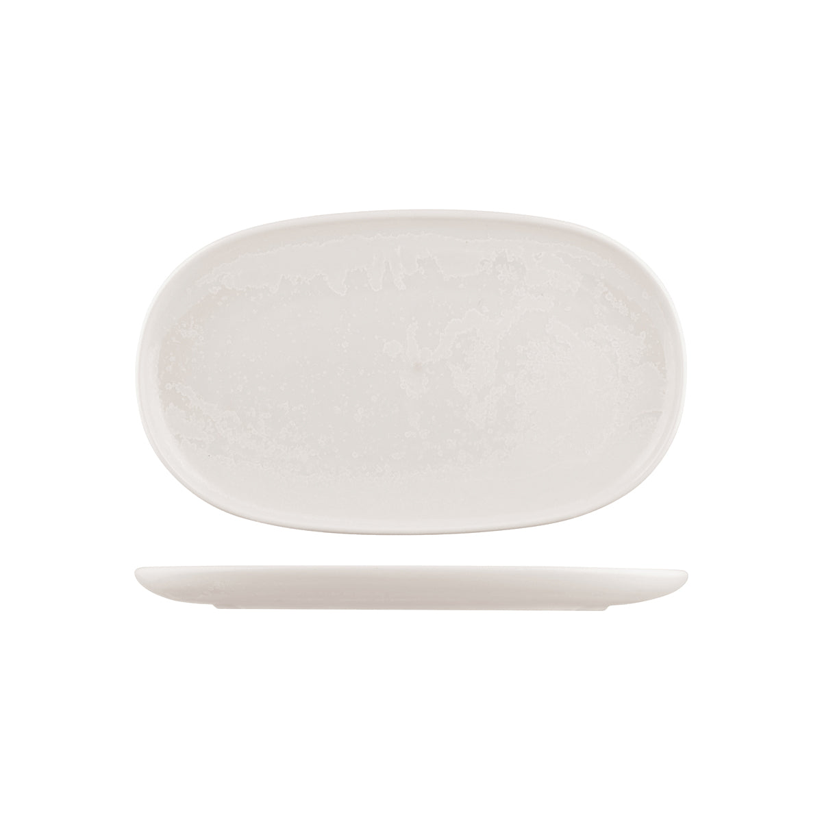 Oval plate - 355mm, Snow, Moda Porcelain from Moda Porcelain. made out of Porcelain and sold in boxes of 6. Hospitality quality at wholesale price with The Flying Fork! 