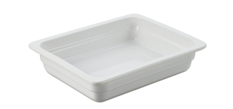 Rectangular Porcelain Insert - GN 1-2 from Chef Inox. made out of Porcelain and sold in boxes of 1. Hospitality quality at wholesale price with The Flying Fork! 