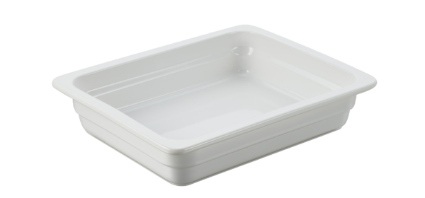 Rectangular Porcelain Insert - GN 1-2 from Chef Inox. made out of Porcelain and sold in boxes of 1. Hospitality quality at wholesale price with The Flying Fork! 
