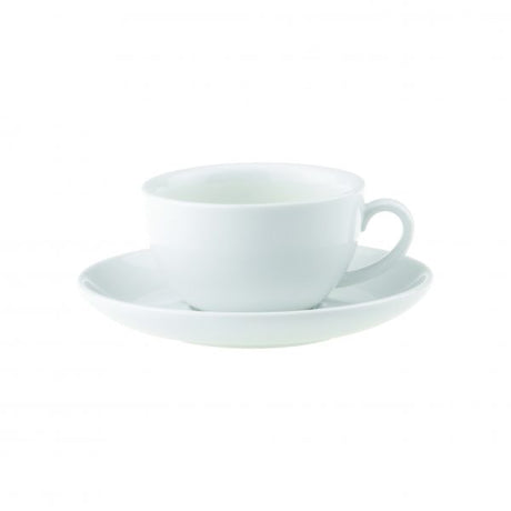 Saucer For 94162 - 160mm, Chelsea from Royal Porcelain. made out of Porcelain and sold in boxes of 48. Hospitality quality at wholesale price with The Flying Fork! 