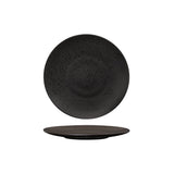 ROUND PLATE - FLAT, 210mm , MATT BLACK from Luzerne. Textured, made out of Ceramic and sold in boxes of 6. Hospitality quality at wholesale price with The Flying Fork! 