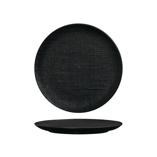 ROUND PLATE - FLAT, 260mm , MATT BLACK from Luzerne. made out of Ceramic and sold in boxes of 4. Hospitality quality at wholesale price with The Flying Fork! 