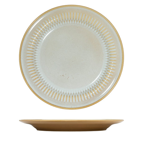 Round Rim Plate - 270Mm, Almond from Luzerne. made out of Ceramic and sold in boxes of 4. Hospitality quality at wholesale price with The Flying Fork! 