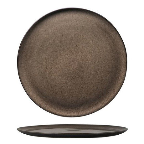 Pizza Plate - 320mm, Chestnut from Luzerne. Textured, made out of Ceramic and sold in boxes of 1. Hospitality quality at wholesale price with The Flying Fork! 