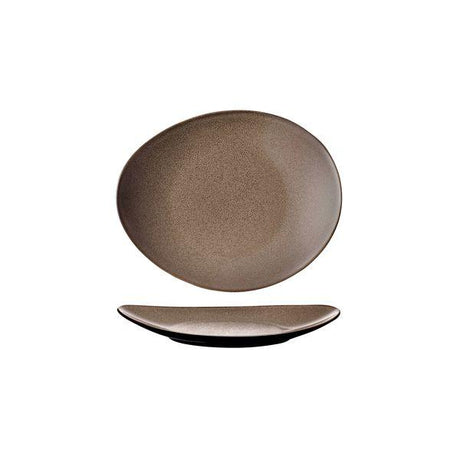 OVAL PLATE - 185x155mm, CHESTNUT
